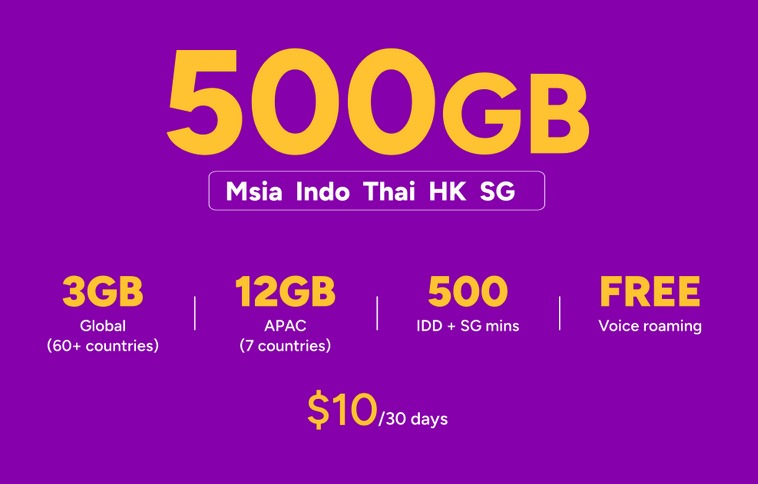 Singapore Telco Roaming in Malaysia the best plan